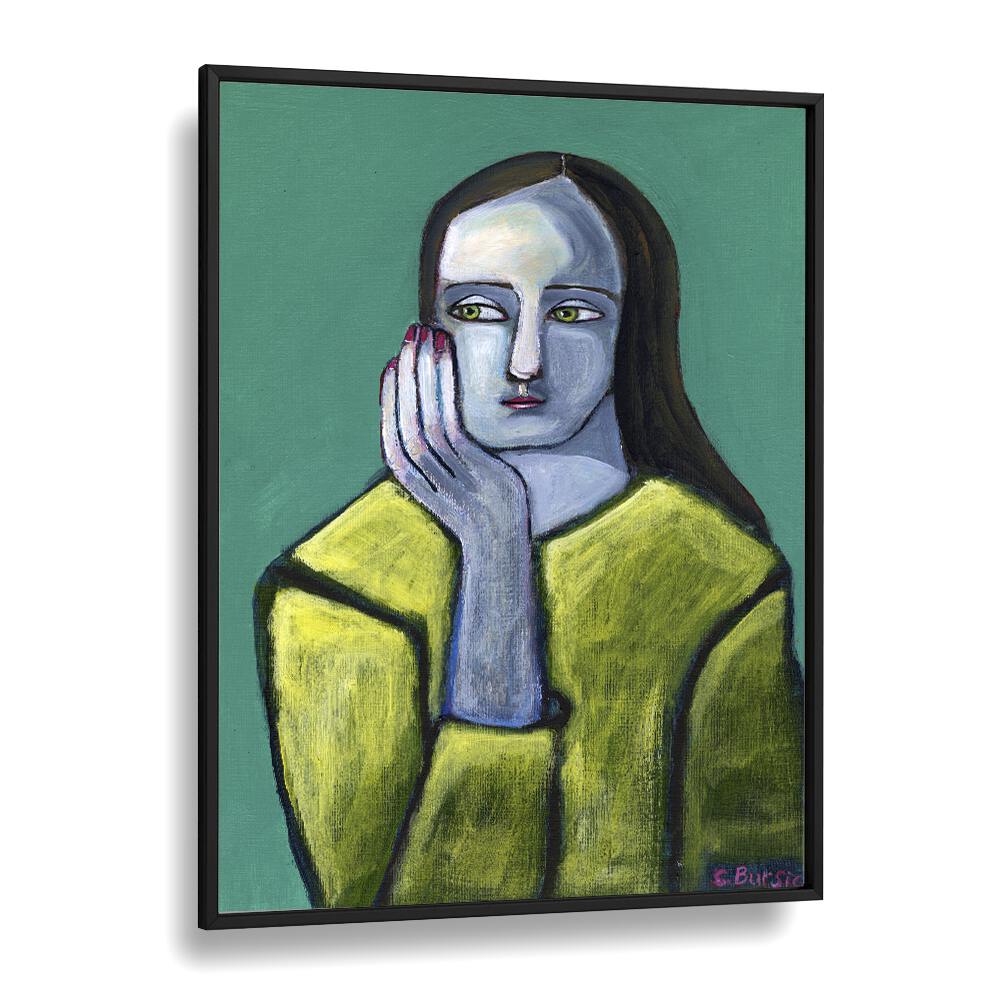 woman with big hands  women illustration paintings in Black Plain Frame