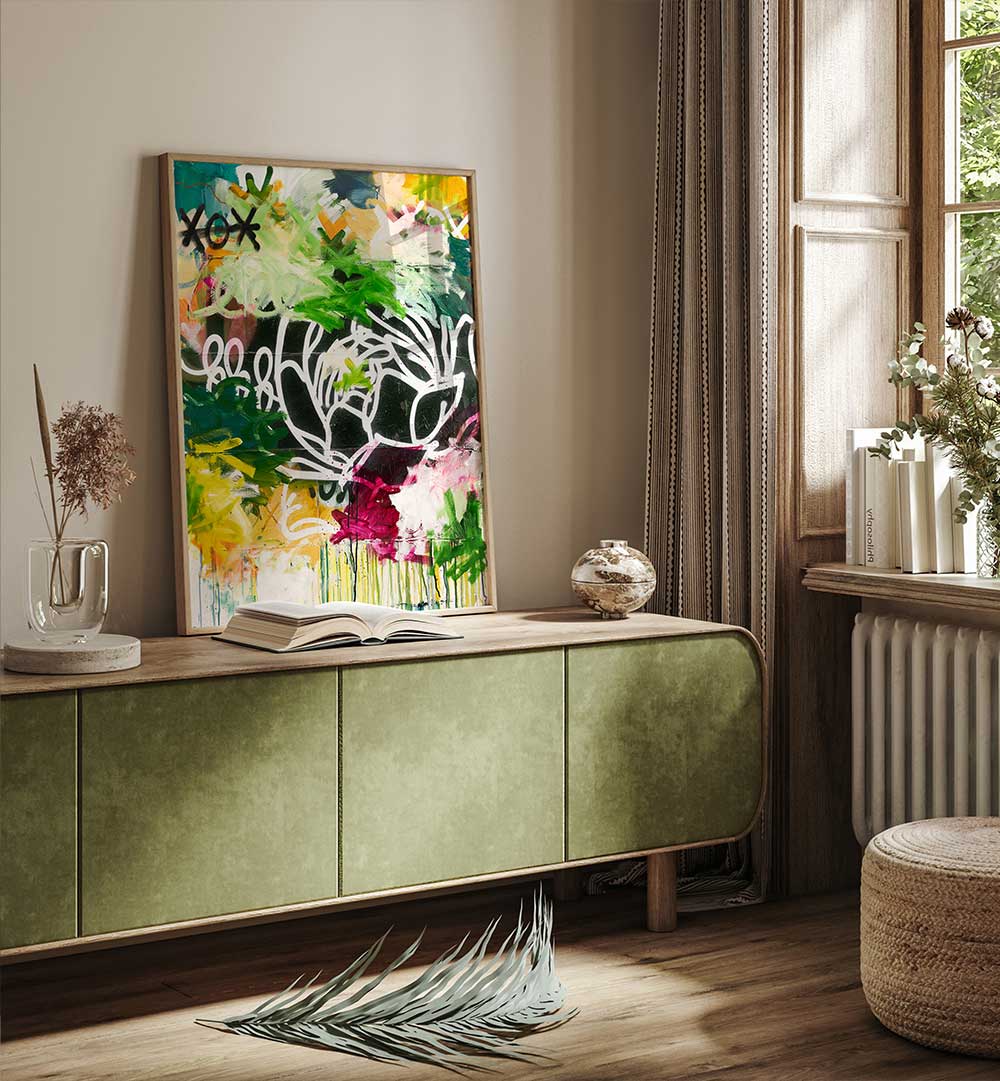 XO GREEN FLOWER , ABSTRACT PAINTINGS