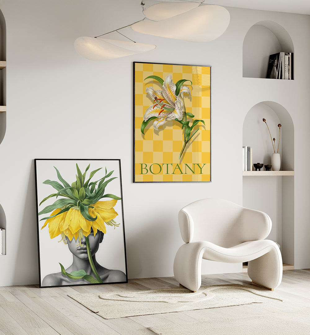 YELLOW GARDEN , SET OF 2 PAINTINGS