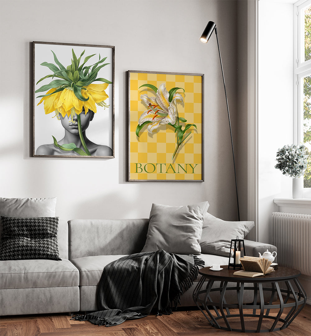 YELLOW GARDEN , SET OF 2 PAINTINGS