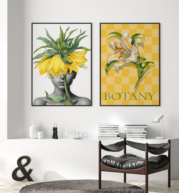YELLOW GARDEN , SET OF 2 PAINTINGS