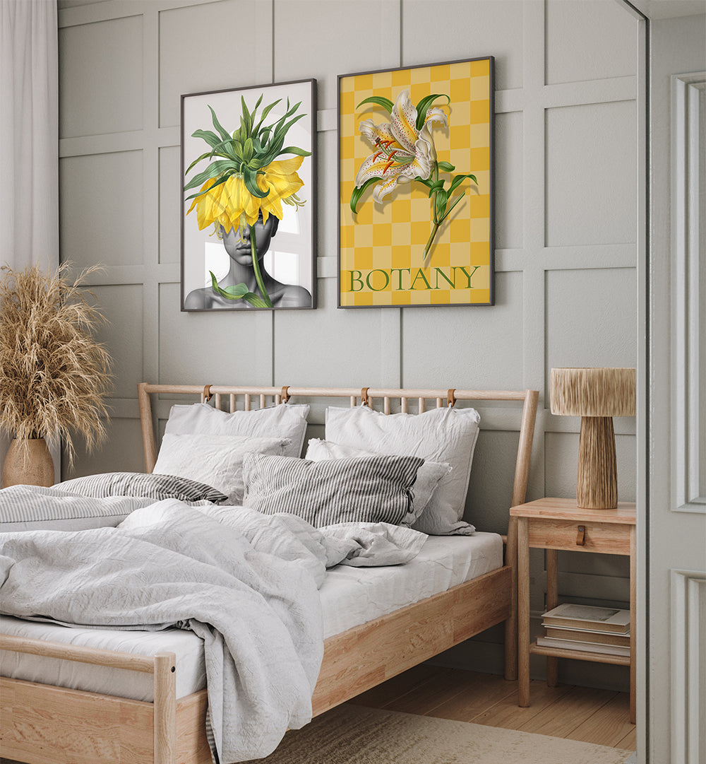 YELLOW GARDEN , SET OF 2 PAINTINGS
