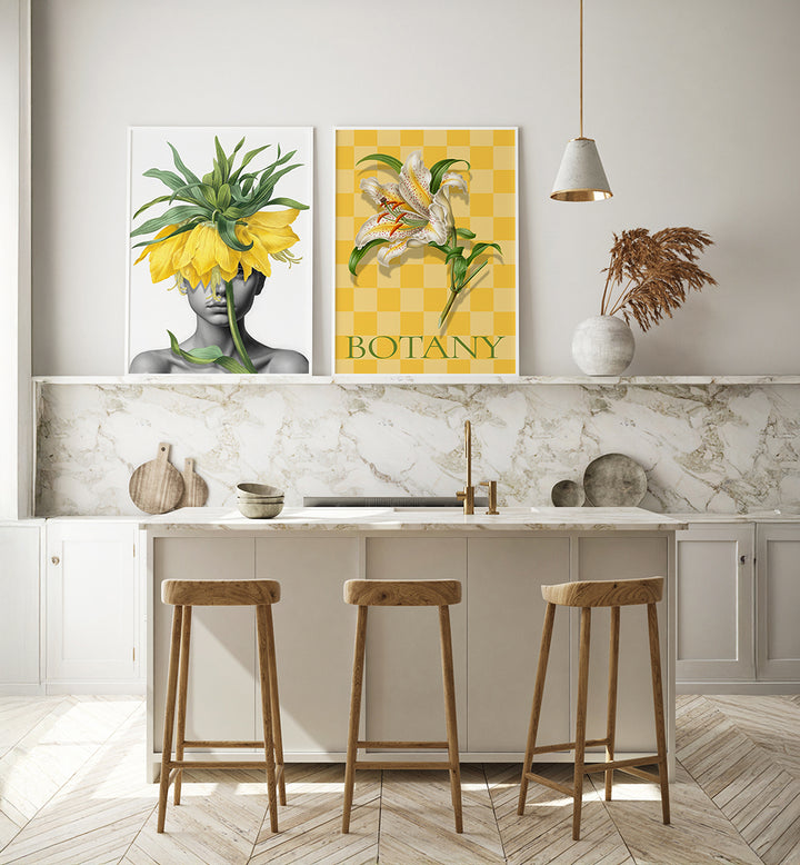 YELLOW GARDEN , SET OF 2 PAINTINGS