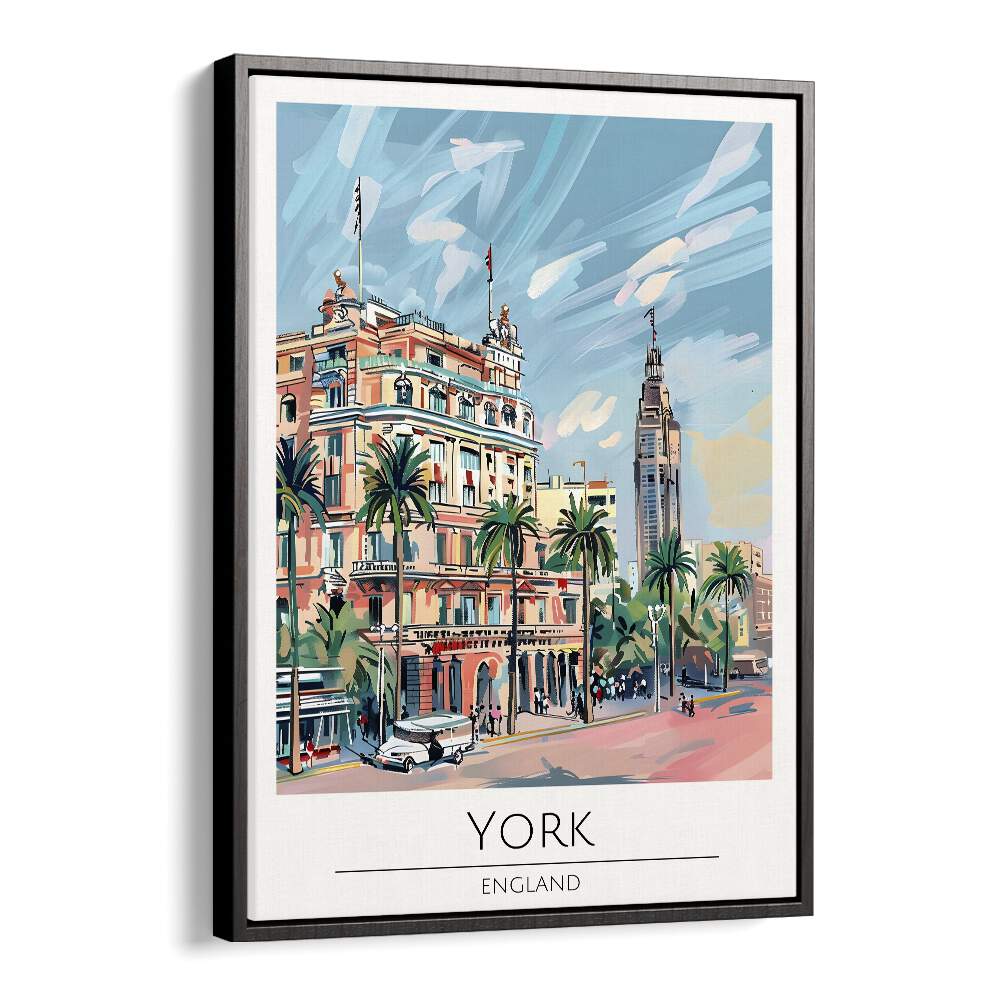 york-england travel posters in Black Floater Frame