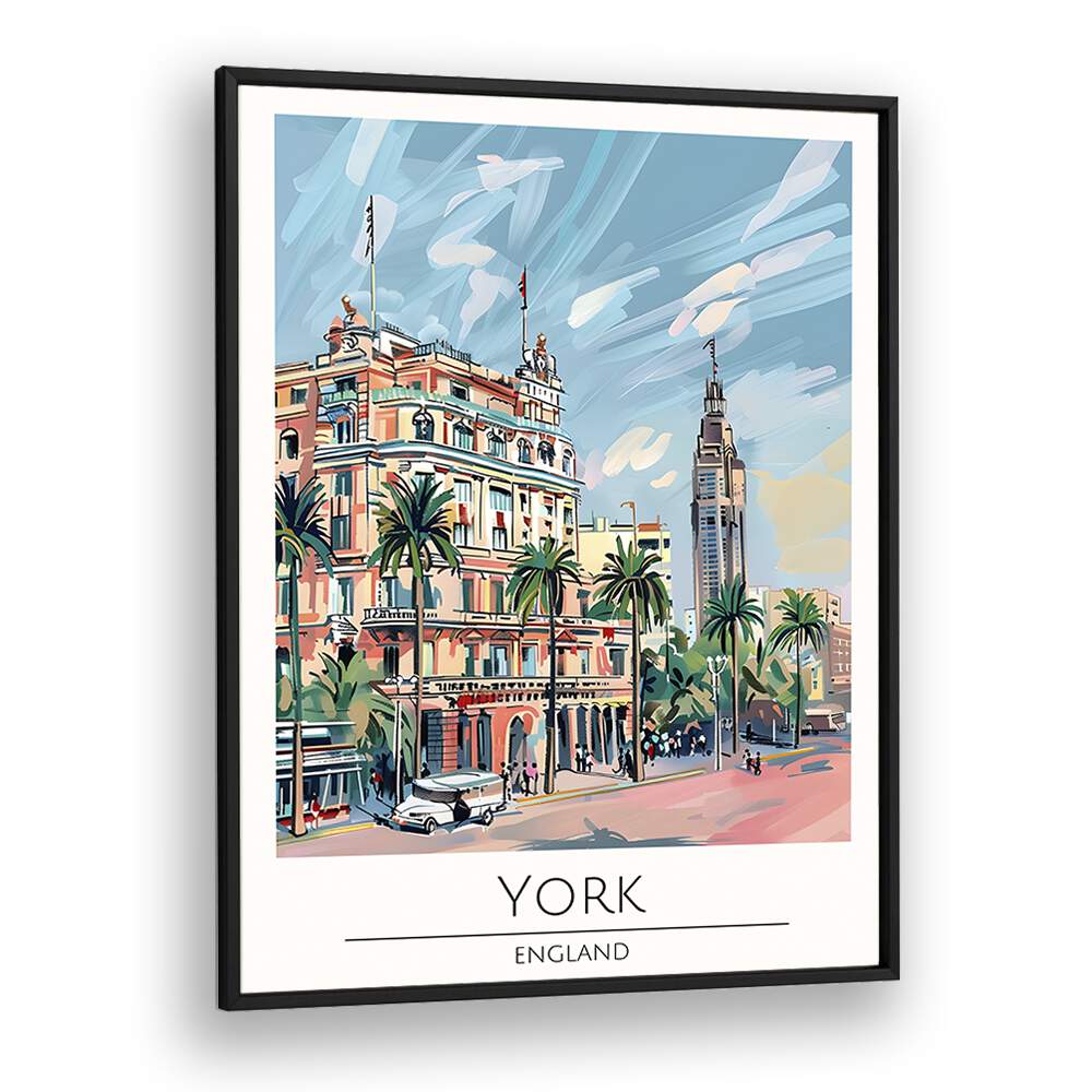 york-england travel posters in Black Plain Frame