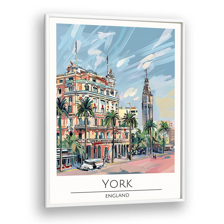 york-england travel posters in White Plain Frame