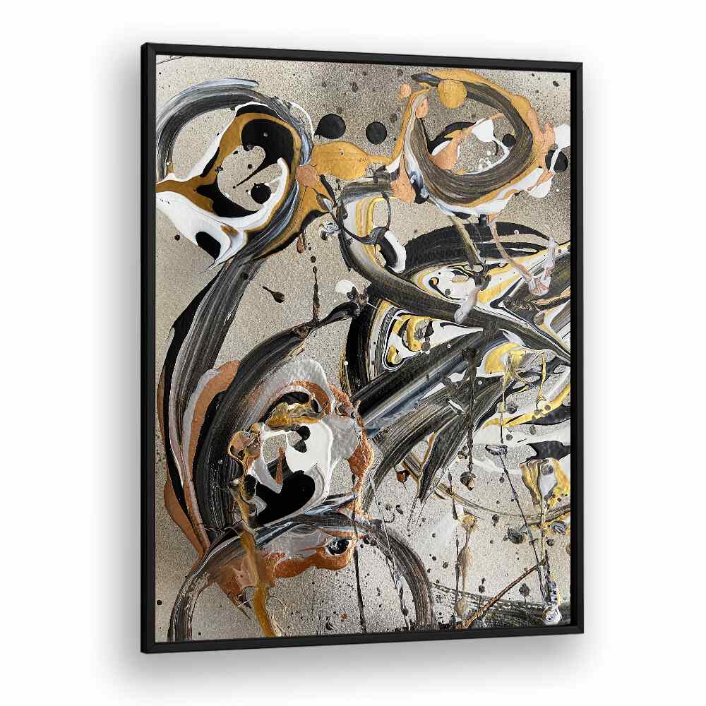 yuki i abstract paintings in Black Plain Frame