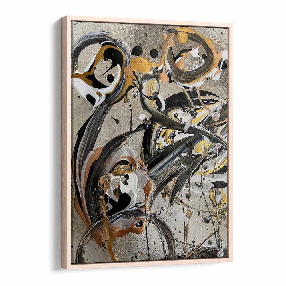 yuki i abstract paintings in Oak Wood Floater Frame