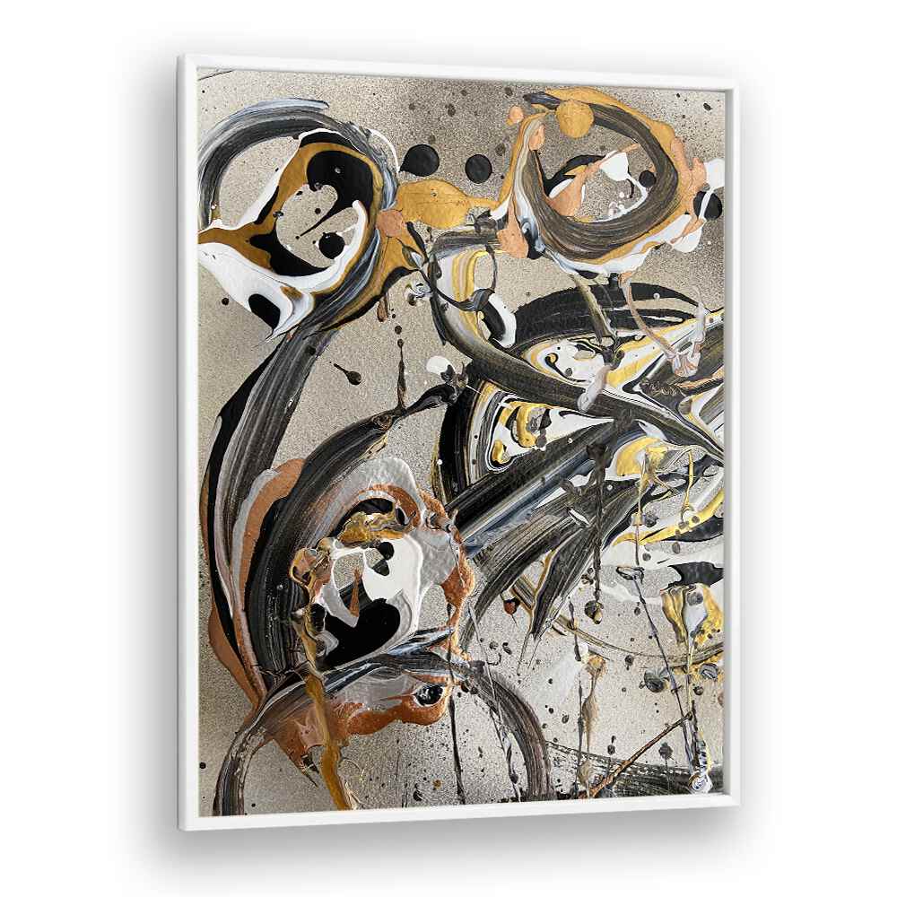 yuki i abstract paintings in White Plain Frame