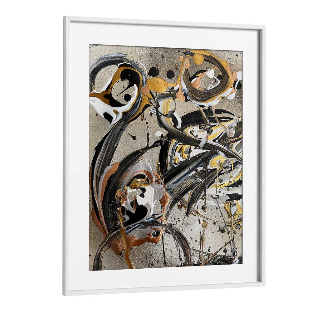 yuki iabstract paintings in White Frame With Mount