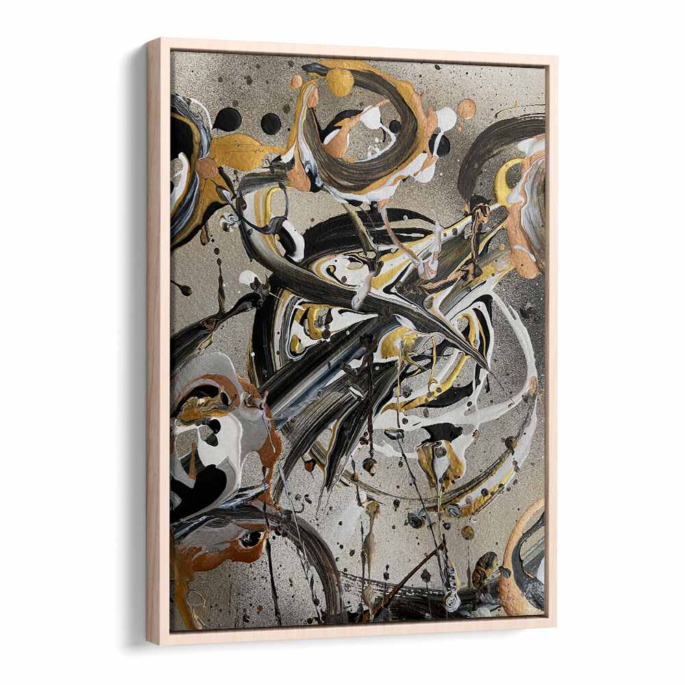 yuki ii abstract paintings in Oak Wood Floater Frame