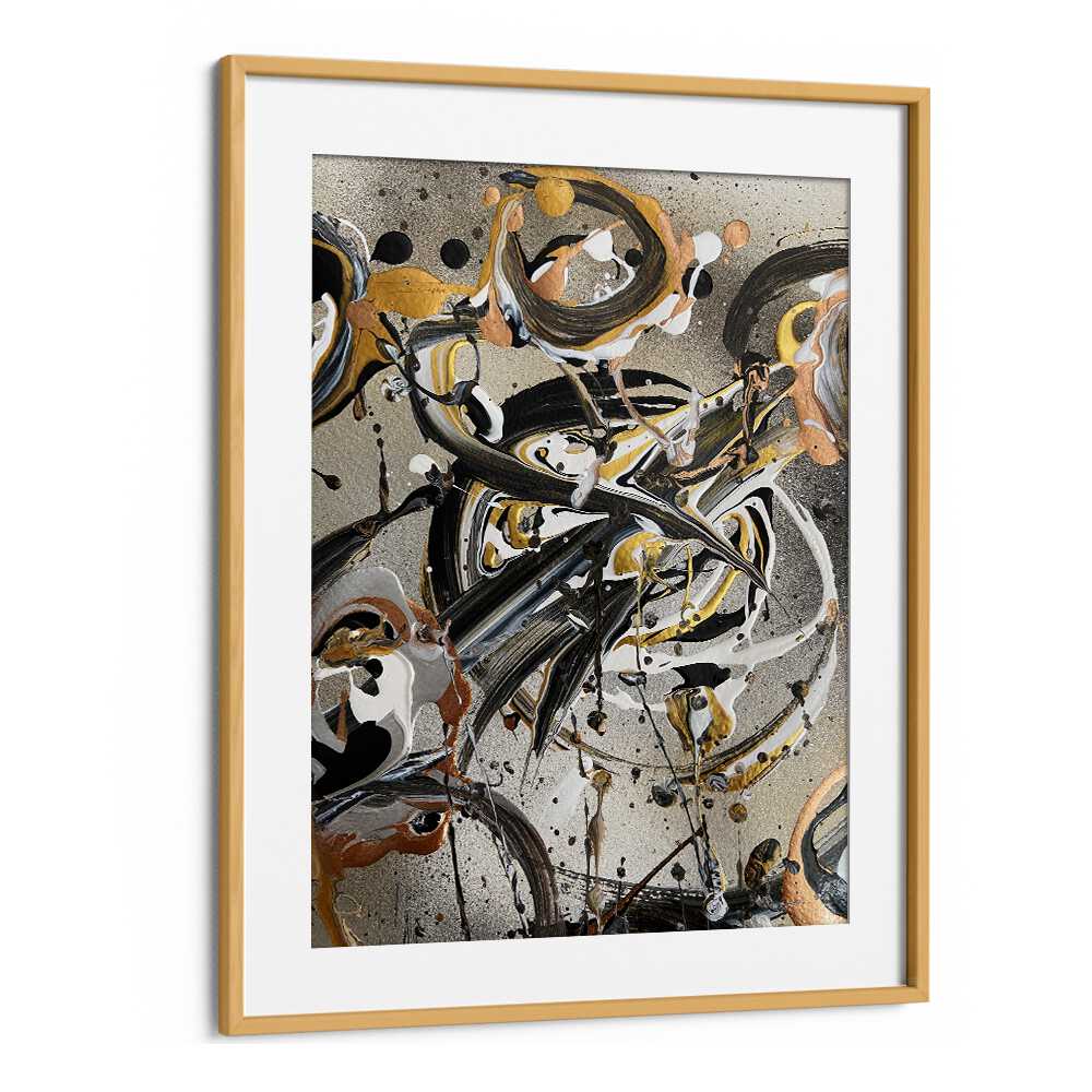 yuki ii abstract paintings in Oak Wood Frame With Mount