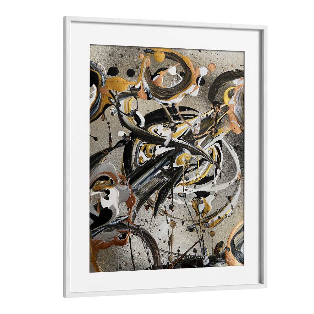 yuki iiabstract paintings in White Frame With Mount