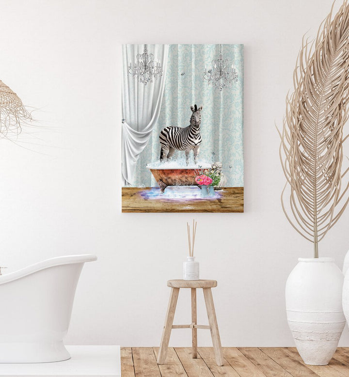 zebra a bubbles by sue skellern wall art prints Artwork I placed on a wall