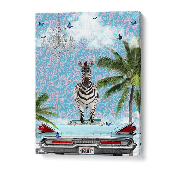 zebra california dream by sue skellern wall art prints in Gallery Wrap